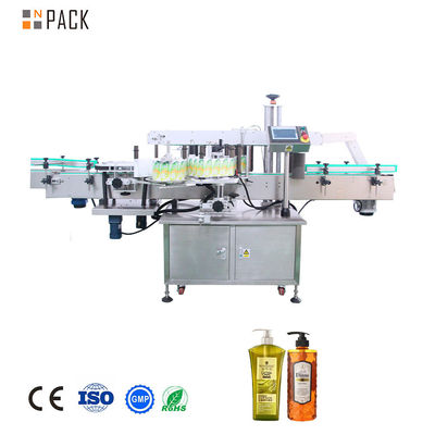 دستگاه برچسب گذاری بطری مربع دو طرفه شامپو با کنترل PLC